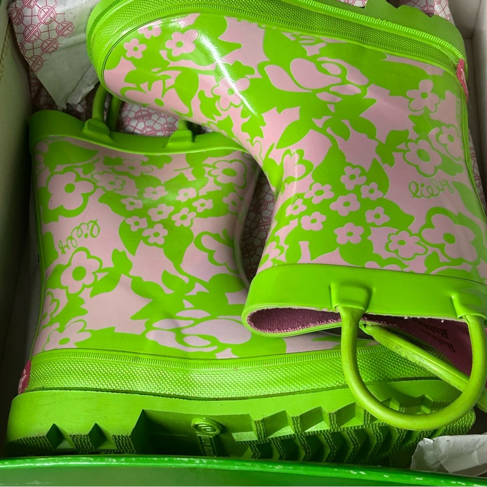 Lilly Pulitzer Kids Swellie Rain Boots Size 10 New In Box